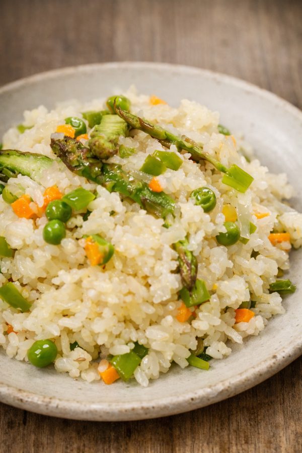 Aromatic Jasmine rice with vegetables