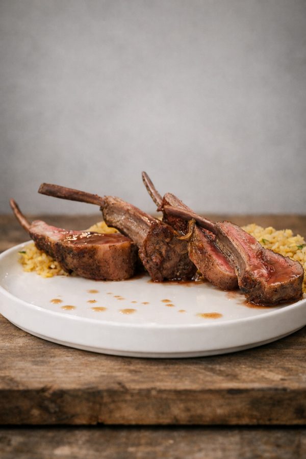 French cut lamb chops with egg fried rice